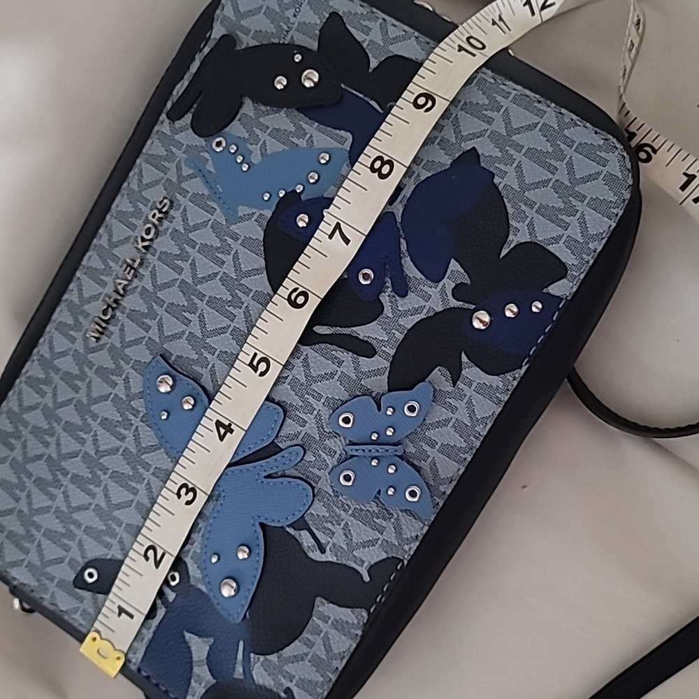 Michael Kors Blue Butterfly Crossbody Bag - Picture 4 of 11